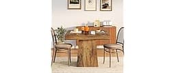 LITTLE TREE 31.5" Small Dining Table for 4, Farmhouse Kitchen Table with Walnut Finish, Square Compact Dinner Table f...