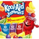 Kool-Aid Jammers Tropical Punch, Grape & Cherry Flavored 0% Juice Drink Variety Pack, 30 ct Box, 6 fl oz Pouches