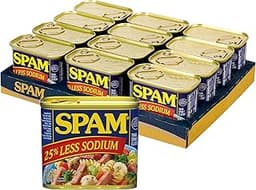 SPAM 25% Less Sodium Canned Meats, 12 oz Cans, 12 Pack