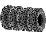 SunF ATV Tires 25x10-12 Front & 25x11-12 Rear UTV All Terrain Tires, 6 PR Tubeless A033, Set of 4