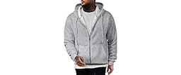 JMIERR Mens Full Zip Casual Cotton Hooded Fleece Drawstring Hoodies Pullover Sweatshirts Casual Long Sleeve Shirts