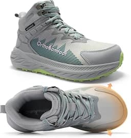 Women's Waterproof Orthopedic Hiking Boots, Arch Support Plantar Fasciitis Relief Ankle Trekking Boots, Wide Toe Box ...