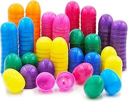 The Dreidel Company Fillable Easter Eggs 50-Pack with Hinge Bulk Colorful Bright Plastic Easter Eggs, Perfect for Eas...
