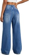 EMMIOL Women Baggy Jeans High Waist Boyfriend Streetwear Vintage Jeans Wide Leg Denim Pants