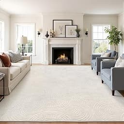 Pauwer Area Rugs for Living Room 8x10, Non Slip Machine Washable Boho Neutral Modern Rug, Soft Fluffy Carpet for Bedr...