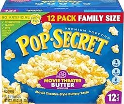 Pop Secret Microwave Popcorn, Movie Theater Butter, Flavor, 3.2 Oz Sharing Bags, 12 Ct