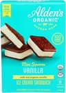Aldens Organic Vanilla Mini Square Ice Cream Sandwich, 2 Fluid Ounce - 8 count per pack - 12 packs per case.