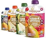 Happy Tot Organics Stage 4 Baby Food Pouches, Gluten Free, Vegan Snack, Fiber & Protein Fruit & Veggie Puree, Fruit &...