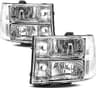 Headlights Assembly Clear compatible with 2007-2013 GMC Sierra 1500