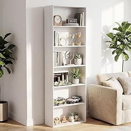 GRUSIGN 71" Tall 6-Tier Bookshelf, Large Open Display Bookcase with Ample Storage, Floor Standing Book Shelf for Livi...
