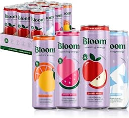 Bloom Nutrition Zero Sugar Energy Drink, Variety Pack, 12oz 12pk | 180mg natural caffeine with prebiotics, green tea ...
