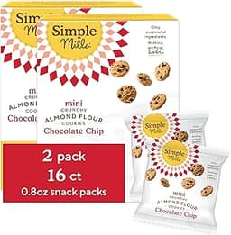 Simple Mills Almond Flour Mini Chocolate Chip Cookie Snack Packs, Healthy Snacks for Kids, Individual Packs, Gluten F...