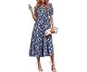 PRETTYGARDEN Summer Dresses for Women 2026 Casual Floral Boho Midi Sun Dress Puff Short Sleeve Flowy Beach Vacation S...