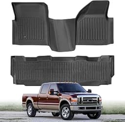 Floor Mats for Ford F250 F350 F450 F550 2008 2009 2010, Bench Seat | for Super Duty Crew Cab, Not for Front Center Co...