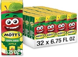 Mott's 100% Original Apple Juice, 6.75 Fl Oz Boxes, 32 Count (4 Packs Of 8), 2 Servings Of Fruit, 100% Fruit Juice, G...