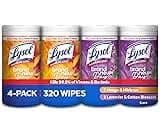 Lysol Disinfecting Wipes Bundle, Home Apartment Dorm Room Essentials and Cleaning Supplies, All Purpose Cleaner, Mult...
