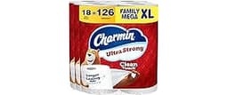 Charmin Ultra Strong Clean Touch Toilet Paper, 18 Family Mega XL Rolls = 126 Regular Rolls