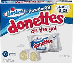 HOSTESS Powdered DONETTES Donuts Snack Pack, 3 Count Bags (48 Pack)