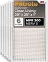 Filtrete 20x25x1 Air Filter MERV 5, 6-Pack AC Furnace HVAC Filters for Home, MPR 300 Basic Dust Defense, Pleated Elec...