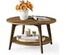 VASAGLE Round Coffee Table, 2-Tier Center Table with Storage, Tapered Legs | Curved Transitions, Easy Assembly, for L...