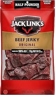 Jack Link's Beef Jerky Half Pounder - Original - Made with 100% Real Beef - Ready to Eat Real Meat Protein Snacks - 1...