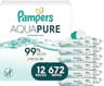 Pampers Aqua Pure Baby Wipes, 99% Water, Fragrance Free, Unscented, Water Based, Multi-Use, 672 Wipes Total (12X Flip...