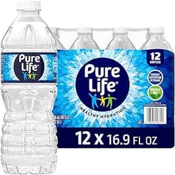 Pure Life Purified Water Bottles, 12 Pack - Still Bottled Water Enhanced with Minerals for a Crisp Taste, Plastic Bot...