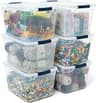 Rubbermaid Cleverstore Clear 32 Qt, 6 Pack Stackable Plastic Storage Bins with Lids, Great for Closet and Laundry Sto...