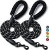 2 Pack Dog Leash, 4/5//6 FT Heavy Duty Nylon Rope Pet Leashes with Comfortable Padded Handle, Reflective Dog Leashes ...