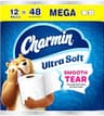 Charmin Ultra Soft Toilet Paper, 12 Mega Rolls = 24 Regular Rolls, 2-ply Bath Tissue