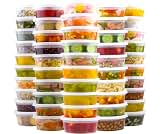 Dealusy 50 Set 8 oz Deli Containers with Lids | Leak-Proof BPA Free Plastic Take Out Bowls, Food Storage Containers f...