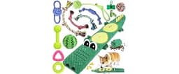 MRSOHRET 15 Pack Puppy Chew Toys for Teething, No Stuffing Squeaky Dog Toys Interactive Puzzle Toy, Dog Enrichment To...