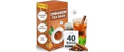 LeafLea Pure Cinnamon Tea Bags, Naturally Sweet, Caffeine-Free, 40 Count | Single-Ingredient Ground Cinnamon, No Adde...