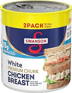 Swanson White Premium Chunk Chicken Breast with Rib Meat in Water, 12.5 oz. (Pack of 2)