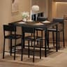 IDEALHOUSE Dining Table Set for 4 with Footrest & Corner Protector, Counter Height Table with 4 Upholstered Bar Stool...