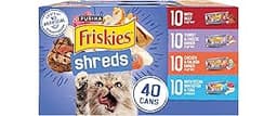 Purina Friskies Wet Cat Food Variety Pack, Shreds With Beef, Turkey and Cheese Dinner, Chicken and Salmon Dinner, and...