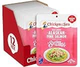 Chicken of the Sea Alaskan Pink Salmon in Spring Water, 5 Ounce Packets (Pack of 12), Wild Caught Salmon, Skinless & ...