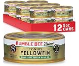 Bumble Bee Prime Tonno Tuna in Olive Oil, 5 oz (Pack of 12) | Premium Wild Caught Yellowfin Ahi Tuna, 28g Protein per...