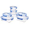 Amazon Basics Glass Food Storage Containers, Leak Proof, Oven Safe, Easy to Clean, Stain Resistant, Set of 7, 14 Piec...