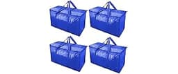 TICONN 4 Pack Extra Large Moving Bags Heavy Duty with Zippers & Carrying Handles, Durable Storage Bags Moving Boxes f...