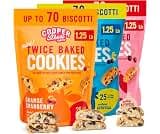 Cooper Street Twice Baked Biscotti Cookies, Variety Pack, 1.25 lb, 3ct | Twice Baked Italian Style Cookies, Peanut, S...