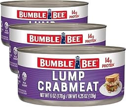 Bumble Bee Lump Crab Meat, 6 oz Can - 14g Protein & 1g Carb Per Serving - Wild Caught, Small Chunks, Drain Before Use...