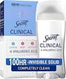 Secret Clinical Strength Invisible Solid Antiperspirant Deodorant for Women, 100HR Sweat & Odor Protection, 3X Stress...