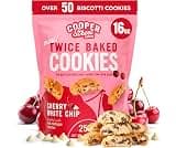 Cooper Street Cherry White Chip Mini Biscotti Cookies, 1 lb | Twice Baked Italian Style Cookies, Peanut, Soy & Dairy ...