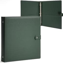 Vienrose 1-Inch 3-Ring Binder, Litchi-Texture Faux Leather, Green