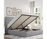 Allewie Queen Size Lift Up Hydraulic Storage Bed Frame Light Grey | Modern Wingback Headboard, Hydraulic Support Stor...
