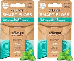 drTung's Smart Floss Mint for Teeth - Natural Expanding Dental Floss, Gentle on Tooth & Gums, Expands & Glides, PTFE ...