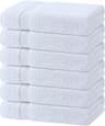 White Bath Towels 24x50 Inch, 6 Pack - Extra Absorbent Cotton Towel Set for Bathroom