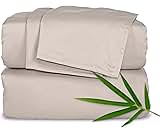 Pure Bamboo King Sheets, Genuine 100% Organic Viscose Derived from Bamboo Bed Sheet Set, Luxuriously Soft & Cooling, ...