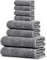 Tens Towels Pack of 8 Towels Set, 2 Extra Large Bath, 2 Hand, 4 Washcloths, 100% Cotton, Lighter Weight, Quicker to D...